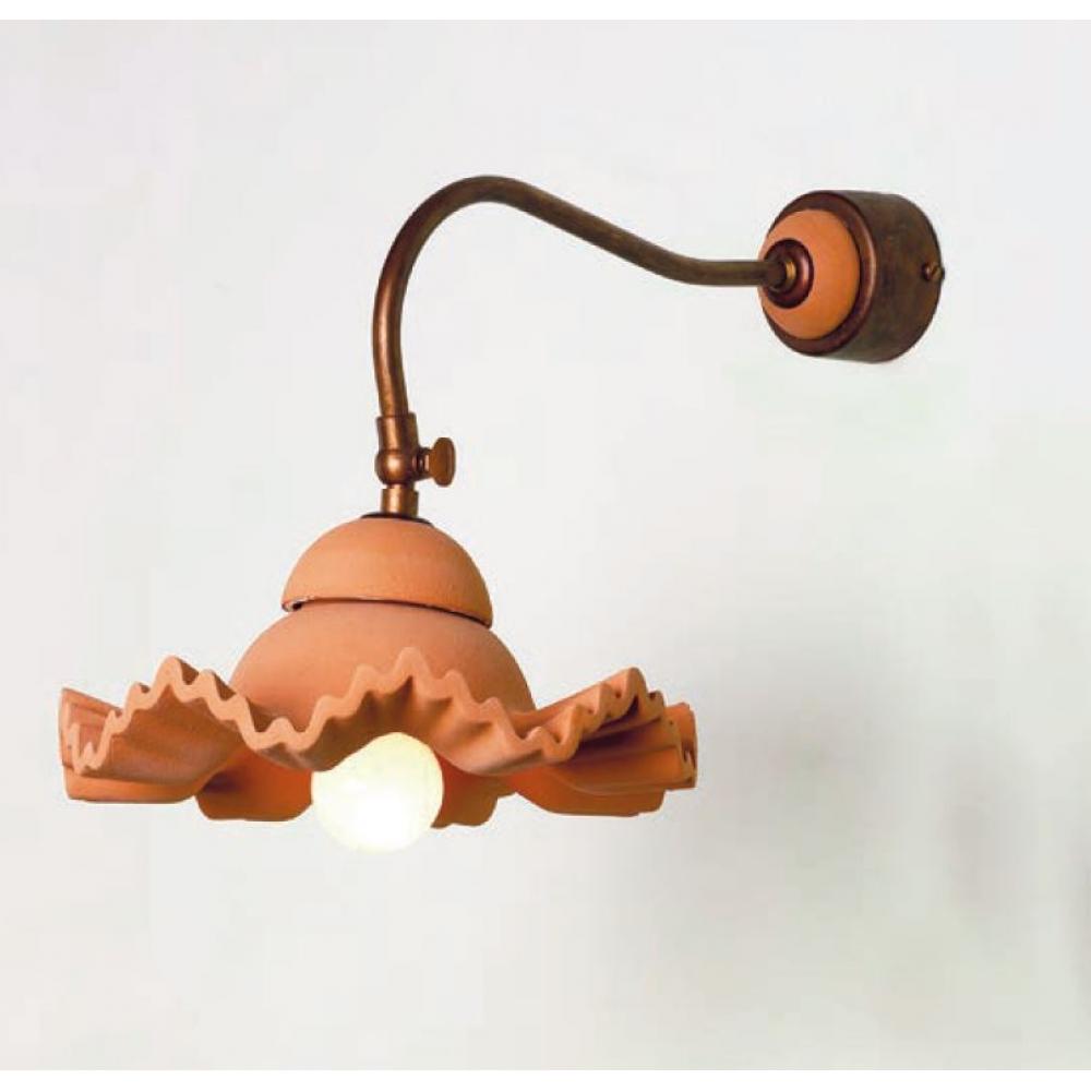 cotto tehlovy stena nastenna lampa mosadzna keramicka taliansky toskansky lampa lampy zvlnena tanier kvet obyvacia stena spalna kuchyna nastenna lampa imas lameridiana budapest.jpg